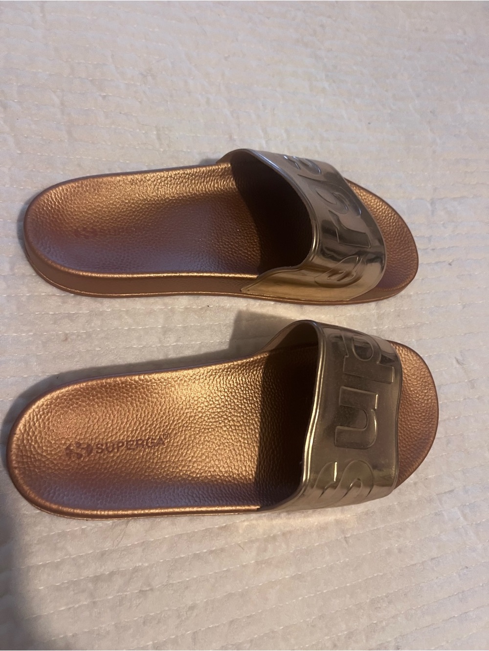 Superga Women’s Metallic Bronze Slide Sandals
